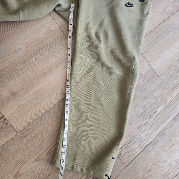 Nike Tech Men's Fleece Open-Hem Pants Neutral Olive/Black sinch bottom size 3XL - Picture 9 of 11